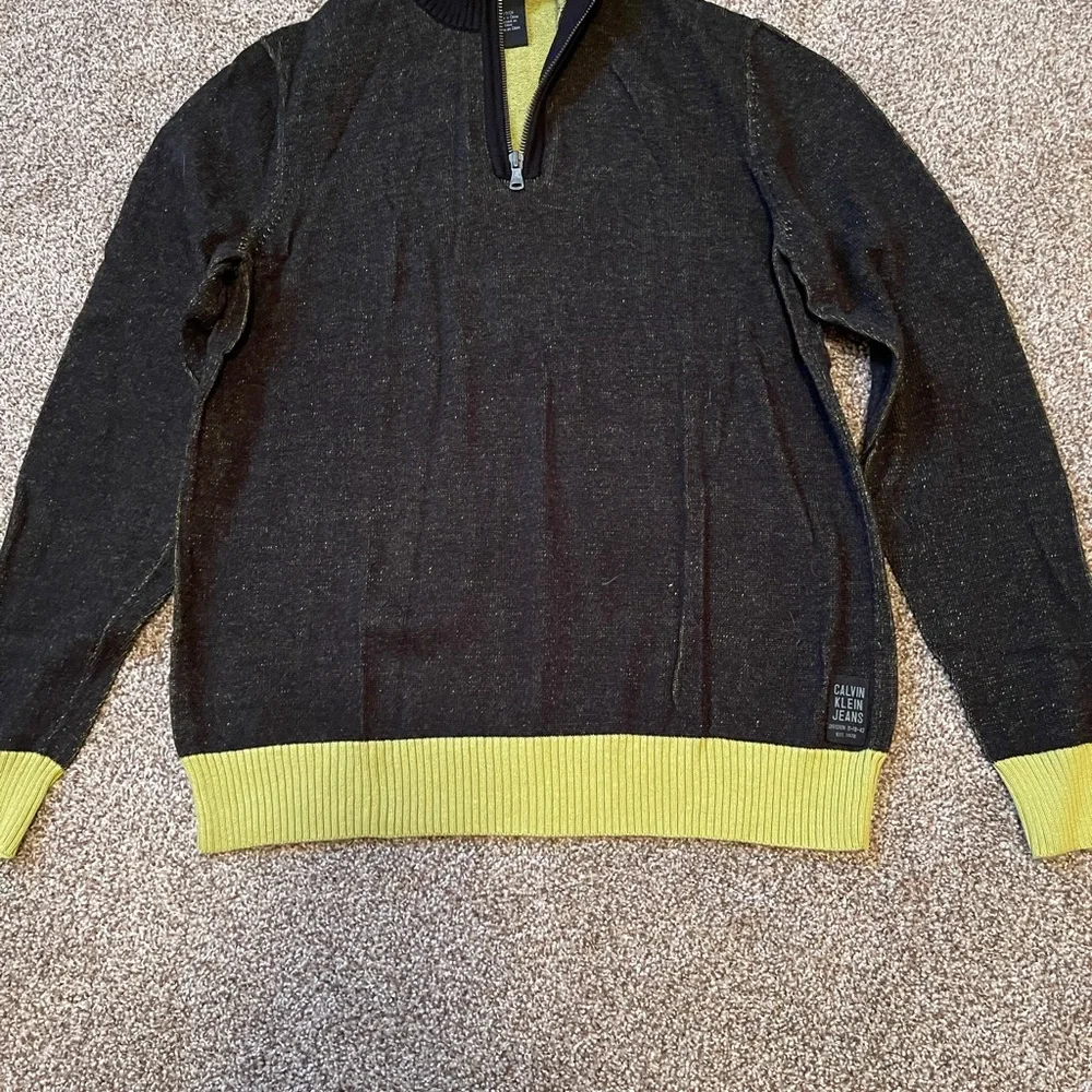 Calvin Klein Jeans Long Sleeve Sweater Black and Green